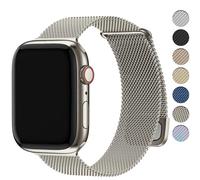 Fullmosa Correa Magnética Para Apple Watch 40mm 44mm 46mm 45mm 42mm 41mm 38mm,Pulsera Repuesto de Acero Inoxidable Milanese Loop para iWatch Series 11 10 9 8 7 6 5 4 3 2 1,Starlight