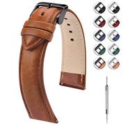 Fullmosa Correa Reloj 22mm, Correa de Cuero Vintage Reemplazo Compatible con Garmin Forerunner 255/265,Samsung Gear S3 Classic/Frontier/Galaxy Watch 46mm