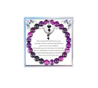 Fullrainbow Regalos para la depresión, pulsera de punto y coma, regalos de salud mental, pulseras de concienciación sobre el suicidio, pulsera de prevención del suicidio, middle, Cobre, Sin piedra