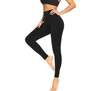 FULLSOFT Leggings de Cintura Alta para Mujer, sin Ver a través de Control de la Barriga, Pantalones de Yoga de Entrenamiento - Reg&Plus tamaño - Negro - 44/52/L/XL (más)