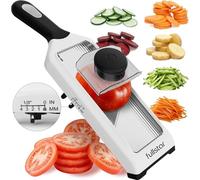 Fullstar 2-en-1 Mandolina de Cocina y Cortador Juliana verduras Multifuncional - 4 Regulable Ajustes de Grosor - Cortador de Verdura Patatas Tomates Pepinos Zanahorias Frutas