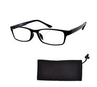 Fullwosing Gafas de miopía miopía miopía con bolsas de malla para hombres, mujeres y estudiantes, marco azul de Ten en cuenta que no son gafas de lectura (black, -0.50, Dioptrías)