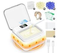 FullWoyi Kit de cera de nariz para mujeres y hombres, kit de depilación de nariz con pantalla LED ajustable, kit de depilación de orejas para hombres, cera de 100 g, 70 aplicadores, temperatura