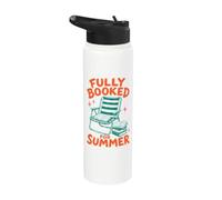 Fully Booked For Summer Reading Bookworm Book Lover Reader Stainless Steel Insulated Water Bottle
