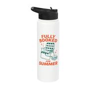 Fully Booked For Summer Reading Bookworm Book Lover Reader Stainless Steel Insulated Water Bottle
