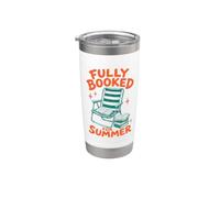 Fully Booked For Summer Reading Bookworm Book Lover Reader Vaso térmico de acero inoxidable de doble pared