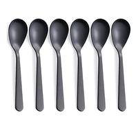 FULLYWARE Cucharas de café Demitasse negro mate, de acero inoxidable, con acabado satinado, mini cucharaditas, cucharas de azúcar, 4.7 pulgadas, juego de 6