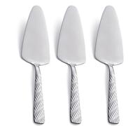 FULLYWARE Servidor de pasteles plateado, espátula de acero inoxidable de 9.4 pulgadas, juego de 3 servidores de pizza, apto para lavavajillas