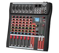 FULODE CT60 6-channel Professional mixer audio Bluetooth U disk 48V Phantom Power Source USB recording,dj mixer,Suitable for beginners as well