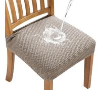 Fuloon Fundas para Sillas, Pack de 6 Fundas Sillas Comedor Impermeable,Fundas Protectoras para Sillas Elasticas,Funda Asiento Silla Desmontables Lavables