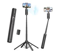 Fuloview Trípode de seguimiento facial automático, trípode de teléfono de 67 pulgadas para iPhone, rotación de 360° sigue tu movimiento, control remoto Bluetooth, soporte para teléfono para vlog
