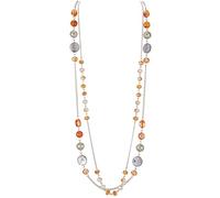 FULU AUTUMN Collar de Mujer con Cuentas Largas de Plata de Capas Collares de Concha de Cristal Bohemia Collar de Cadena Suéter Bisutería, Cristal Perla, No es una piedra preciosa