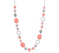 FULU AUTUMN - Collar de perlas largas de plata - Collar boheme con cristales y perlas de piedra natural, bisutería - Bonita idea de regalo para el día de la madre, 95 cm, Piedra Cristal, No es una