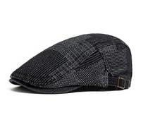 FULUJIDI Boinas Sombreros Boina Vaquera Vintage para Hombre Gorra De Vendedor De Periódicos Gorra Informal para Mujer Gorra Plana con Visera De Algodón Gorras De Pintor Talla Única Negra