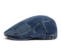 FULUJIDI Boinas Sombreros Boina Vaquera Vintage para Hombre Gorra De Vendedor De Periódicos Gorra Informal para Mujer Gorra Plana con Visera De Algodón Gorras De Pintor Talla Única Azul Oscuro