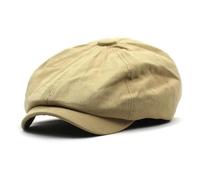 FULUJIDI Boinas Sombreros Gorras De Vendedor De Periódicos De Algodón Sólido Gorras Planas para Hombres Y Mujeres Boinas De Pintor Ajustables De 55 A 60 Cm Color Caqui