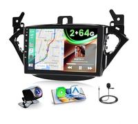 Fuluku 2+64G Android Radio para Opel Corsa E 2015-2019/Opel Adam 2013-2016 Wireless Carpaly&Android Auto, 9'' Touchscreen Radio Coche Bluetooth/GPS/Cámara de Marcha Atrás/FM/WiFi/SWC/26UI