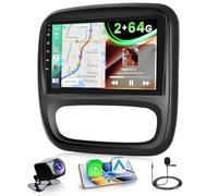 Fuluku 2+64G Android Radio para Renault Trafic 2014-2023 Opel Vivaro 2014-2019 Carplay Inalámbrico Android Auto, 9'' Pantalla táctil Radio Coche WiFi/Bluetooth/GPS/Cámara de Marcha Atrás/FM/SWC/26UI