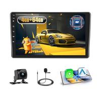 Fuluku 4+64G Android Radio para FIAT Panda 2003-2012 con Carpaly Inalámbrico Android Auto, 9'' IPS Pantalla táctil Radio Coche con WiFi/Bluetooth 5.0/GPS/Cámara de Marcha Atrás/FM/SWC