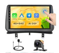 Fuluku 4+64G Android Radio para Renault Clio 3th 2006-2012 con Wireless Carpaly Android Auto, 9'' IPS Touch Screen Radio Coche con Bluetooth 5.0/GPS/Cámara de Marcha Atrás/FM/WiFi/SWC