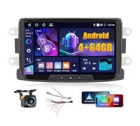 Fuluku 4+64G Android Radio para Renault Dacia Logon Sandero Lodgy Captur Plumero Muelles Carplay Inalámbrico Android Auto, 8'' IPS Pantalla táctil Radio Coche Bluetooth 5.0/GPS/Backup CAM/FM/WiFi/SWC