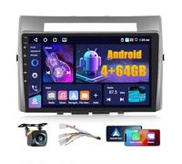 Fuluku 4+64G Android Radio para Toyota Corolla Verso AR10 2004-2009 con Wireless Carpaly Android Auto, 9'' IPS Touch Screen Radio Coche con Bluetooth 5.0/GPS/Cámara de Marcha Atrás/FM/WiFi/SWC