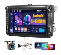 Fuluku 4+64G Carplay Android Radio para VW Golf 5 6 Passat Polo Tiguan Touran Skoda Caddy Seat Inalámbrico Android Auto, 8'' IPS Pantalla táctil Radio Coche Bluetooth/GPS/Backup Camera/FM/WiFi/SWC