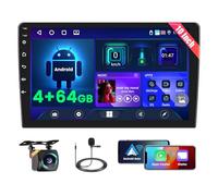 Fuluku [4+64GB] Radio de Coche Android 2 DIN con Inalámbrico Carplay Android Auto, 10.1 Pulgadas Pantalla Táctil Radio con GPS WiFi Bluetooth 32EQ DSP SWC Mic Cámara de Marcha Atrás