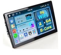 Fuluku [8 Core 2+64GB] Android 2 DIN Radio de Coche con Inalámbrico Carplay Android Auto, 10 Pulgadas Pantalla Táctil Radio Coche con GPS WiFi Bluetooth EQ DSP SWC Mic Cámara de Marcha Atrás