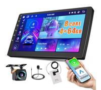 Fuluku [8 Core Android 15] 4+64G Dab+ Radio de Coche 2 DIN con Wireless Carplay Android Auto, 9” Pantalla Táctil Radio con Bluetooth 5.0/GPS/WiFi/Camara Marcha Atras/HiFi/FM/RDS Doppio DIN Autoradio