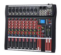 FULUODE Mezclador de audio de 8 canales, CT-80S, sistema de sonido profesional, consola mezcladora de DJ con reproductor de MP3 Reverb, Bluetooth, fuente de alimentación Phantom de 48 V, grabación USB