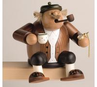 Fumador Taburete Borde Abuelito Con Taza de Café An . XP . Xal .= 13x11x14cm