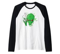 Fumando Criaturas Nebulosas Alienígenas del Cosmos Camiseta Manga Raglan