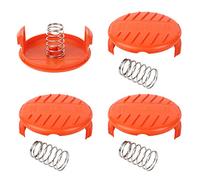 Fumanduo 4Pcs Tapas para Cortacésped Tapa de Bobina de Repuesto, RC-100-P Tapa para Recortadora de Césped Reemplazo de Tapa de Carrete, Cubierta de Tapa Y Resorte para Cortacésped AFS