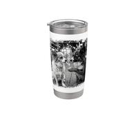 Fumar Papillon Street Scene Negro Blanco Grunge Marco Vaso térmico de acero inoxidable de doble pared