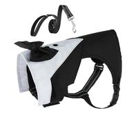 Fumar para perros pequeños - Elegante vestido de ceremonia con mariposa de perro con cuerda de tracción | Vestido de perro para perros, traje de fiesta elegante para cachorros, ropa P