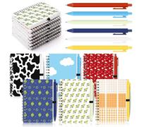 Fumete 6 Sets Western Cowboy Themed Spiral Notebook Space Western Style A6 Size with Retractable Ballpoint Pens Cute Rodeo Stationery Set for School Office Teacher Birthday Party Favors