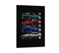 FUmoney Art Jdm - Póster clásico de coche para pared, cuadros coloridos, obras de arte costeras, decoración del hogar para baño, sala de estar, dormitorio, 11.8 x 17.7 in