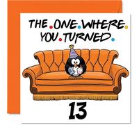 Fun 13th Birthday Cards for Boys Girls - The One Where - Funny Birthday Card for Son Daughter Brother Sister Grandson Granddaughter Niece Nephew, 145mm x 145mm Greeting Cards, 13th Birthday Card