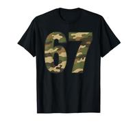 Fun 67 Six Seven Hunting Camo 6 7 Meme Gen Alpha Camouflage Camiseta