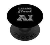 Fun AI Humor Habla fluidamente AI Inteligencia Artificial Cotizaciones PopSockets PopGrip Adhesivo