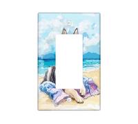 Fun Alaskan Malamute Dog - Cubierta decorativa para interruptor, 1 banda, basculante individual, cubierta de placa de pared Chien de acuarela de verano, tamaño estándar, placa frontal eléctrica de