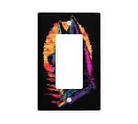 Fun Alaskan Malamute Dog - Placa de pared para interruptor de 1 banda, placa frontal eléctrica Chien colorida para decoración de dormitorio, baño, placa de interruptor de tamaño estándar para