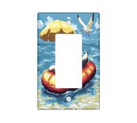 Fun Alaskan Malamute Dog - Placa decorativa para interruptor de 1 banda, diseño de píxeles de verano, placa frontal eléctrica Chien para decoración de dormitorio, baño, placa de interruptor de tamaño