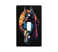 Fun Alaskan Malamute Dog - Placa decorativa para interruptor de 1 banda, placa frontal eléctrica Chien colorida para decoración de dormitorio, baño, placa de interruptor de tamaño estándar para