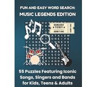 FUN AND EASY WORD SEARCH: MUSIC LEGENDS EDITION: 55 Puzzles Featuring Iconic Songs, Singers and Bands for Kids, Teens & Adults (Bookshelf Creations: Fun & Easy Activity Books)