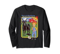 Fun at the Farm Sarcastic Retro Vintage Funny Adult Humor Manga Larga