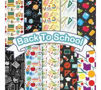 Fun Back to School Scrapbook Paper Craft Pad: 10 School-Themed Designs, 20 Double-Side Sheets Printed on 8.5"x8.5" Size Paper With Premium Color. ... Collage, Decoupage & DIY School Project