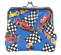 Fun Blue Racing Cars - cartera de piel con hebilla para mujer, cartera pequeño, Fun Blue Racing Cars, UNITALLA, Fun Blue Racing Cars, UNITALLA, Classic