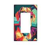 Fun Boxer Dog - Cubierta decorativa para interruptor, 1 banda, basculante individual, cubierta de placa de pared de arte pop Chien, tamaño estándar, placa frontal eléctrica de cachorro para decoración